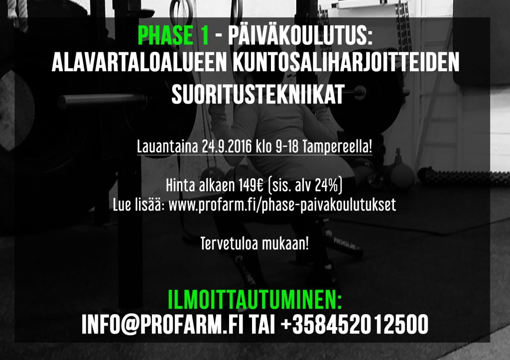 Kuntosaliharjoitteiden koulutus Tampereella (sisältää mm. jalkakyykyn suoritustekniikan)