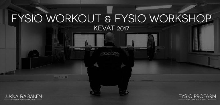 Kevään 2017 Fysio Workout- ja Fysio Workshop- aikataulut
